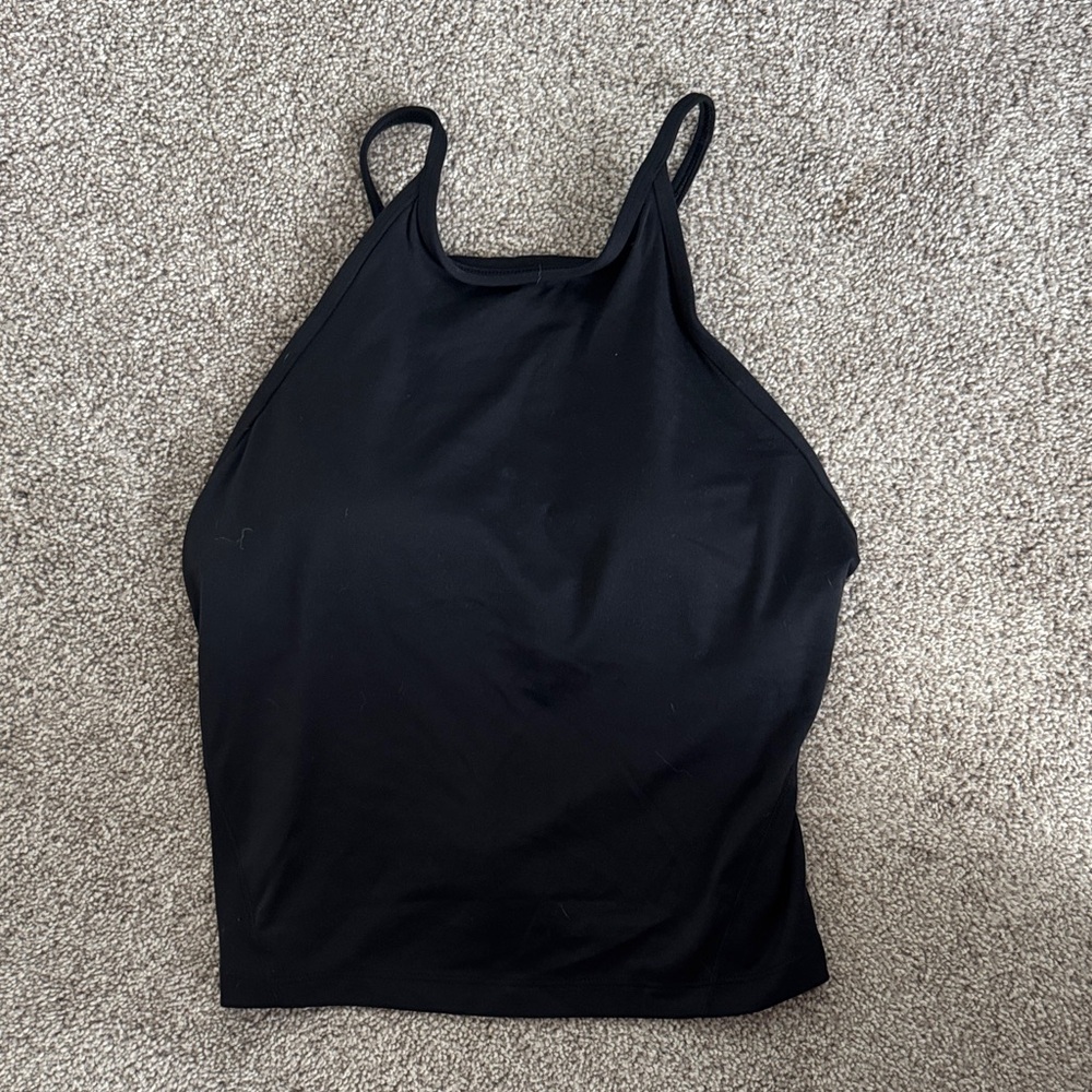 Women's Black High-Neck Slim Tank Top-Lululemon